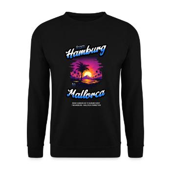 From Hamburg to Mallorca - Blue Text Edition - Unisex Sweatshirt - black - Front - Alina (178cm) & Michal (187cm)