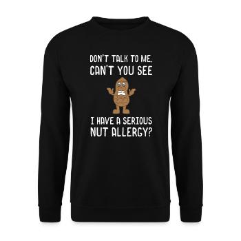 Serious Nut Allergy Funny Birthday Gift - Unisex Sweatshirt - black - Front - Alina (178cm) & Michal (187cm)