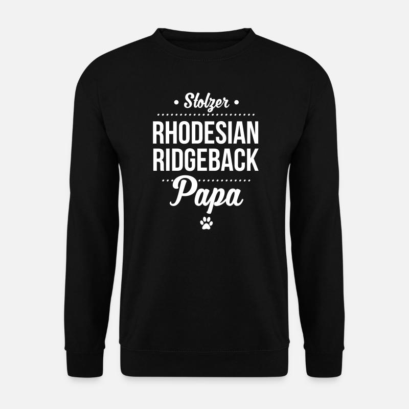 Stolzer Rhodesian Ridgeback Papa Punkte - Unisex Pullover - Schwarz