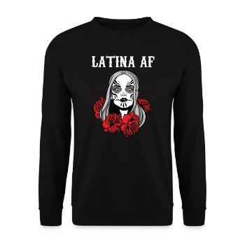 Sugar Skull Latina AF Day of The Dead Cadeau pour - Sweat-shirt Unisexe - noir - Devant - Alina (178cm) & Michal (187cm)