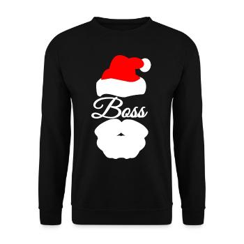 SANTA CLAUS BOSS HEAD OF TEAM HEAD OF OFFICE CHRISTMAS - Unisex Sweatshirt - black - Front - Alina (178cm) & Michal (187cm)