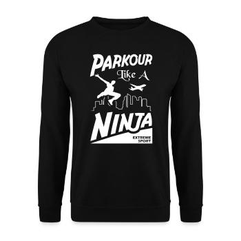 Parkour like a Ninja - Unisex Sweatshirt - black - Front - Alina (178cm) & Michal (187cm)