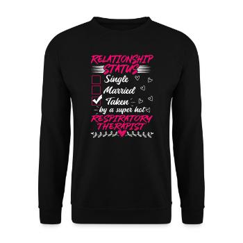 Lustig Seine und ihre Geschenkidee Atemtherapeutin - Unisex Pullover - Schwarz - Vorne - Alina (178cm) & Michal (187cm)