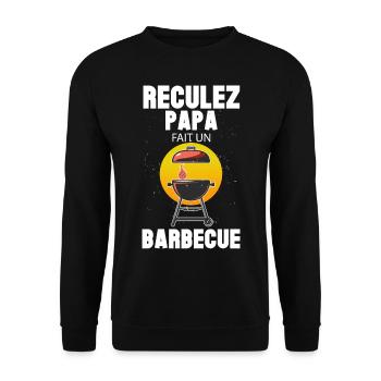 Papa Fait Un Barbecue Reculez - Sweat-shirt Unisexe - noir - Devant - Alina (178cm) & Michal (187cm)