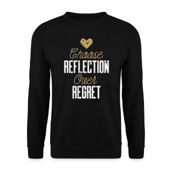 Mindset Reflection Regret Minimalist Geometric Ins - Unisex Sweatshirt - black - Front - Alina (178cm) & Michal (187cm)