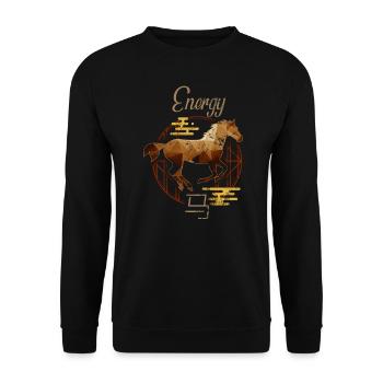Chinesische Tierkreistiere Astrologie Geometrisches Pferd A - Unisex Pullover - Schwarz - Vorne - Alina (178cm) & Michal (187cm)