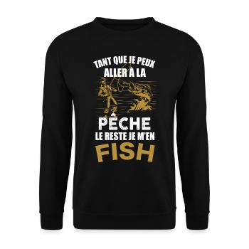 Je suis un pêcheur et je m'en fiche cadeau homme - Sweat-shirt Unisexe - noir - Devant - Alina (178cm) & Michal (187cm)