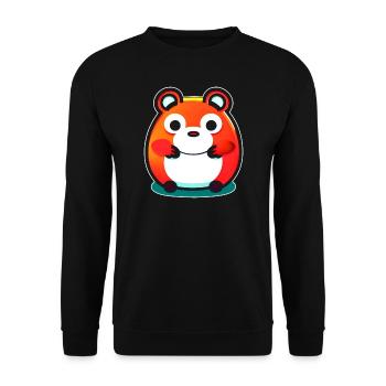 Niedlicher süßer dicker Hamster - Unisex Pullover - Schwarz - Vorne - Alina (178cm) & Michal (187cm)