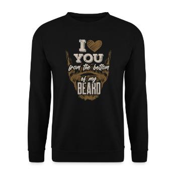 Beard Meme I Love You From My Beard Funny Beard Pu - Sweat-shirt Unisexe - noir - Devant - Alina (178cm) & Michal (187cm)