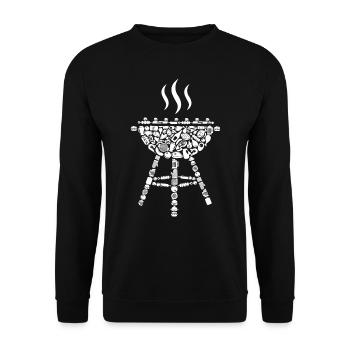 Grill BBQ Barbecue Grill Master Grilling Men - Sweat-shirt Unisexe - noir - Devant - Alina (178cm) & Michal (187cm)