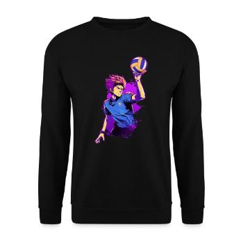 Joueur de volley-ball - Chemise Anime - Sweat-shirt Unisexe - noir - Devant - Alina (178cm) & Michal (187cm)