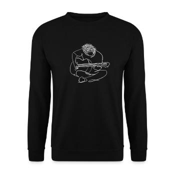 ACOUSTIC GUITAR LINE ART, GUITAR LINE DRAWING - Unisex Sweatshirt - black - Front - Alina (178cm) & Michal (187cm)