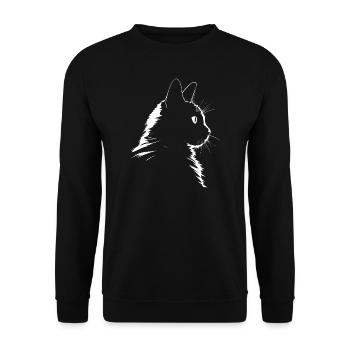 cat, cat motif, cute, gift, gift ideas - Unisex Sweatshirt - black - Front - Alina (178cm) & Michal (187cm)