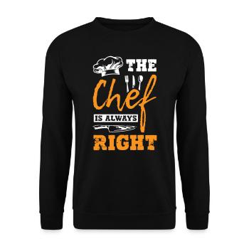 The Chef Is Always Right - Unisex Pullover - Schwarz - Vorne - Alina (178cm) & Michal (187cm)