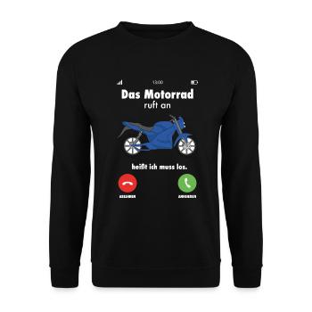 Motorrad Spruch Motorradfahrer Motorräder lustig - Unisex Pullover - Schwarz - Vorne - Alina (178cm) & Michal (187cm)