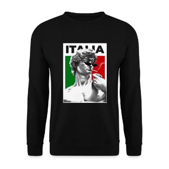 Italien Michelangelo David coole retro Meme Kunst - Unisex Pullover - Schwarz - Vorne - Alina (178cm) & Michal (187cm)