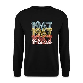 Classic Vintage 55e anniversaire Né en 1967 - Sweat-shirt Unisexe - noir - Devant - Alina (178cm) & Michal (187cm)