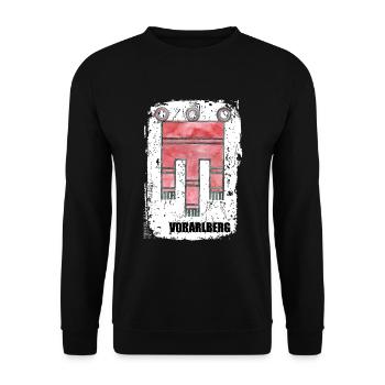 Vorarlberg - meine Heimat - Aquarellbild - Unisex Pullover - Schwarz - Vorne - Alina (178cm) & Michal (187cm)