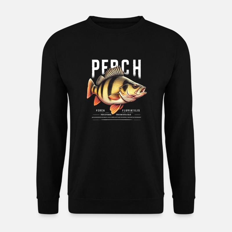 perche, perche, poisson, pêche - Sweat-shirt Unisexe - noir