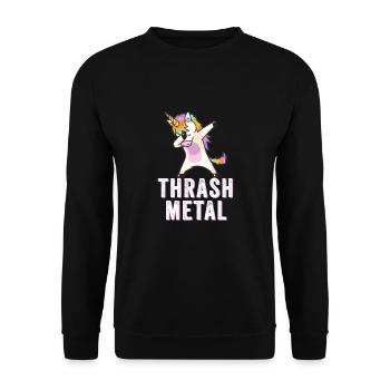 Thrash Metal Dabbing Unicorn - Unisex Sweatshirt - black - Front - Alina (178cm) & Michal (187cm)