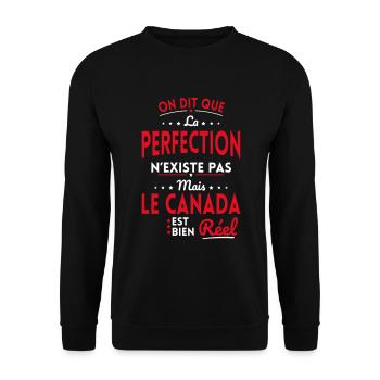 La Perfection n'existe pas le Canada est bien Réel - Sweat-shirt Unisexe - noir - Devant - Alina (178cm) & Michal (187cm)