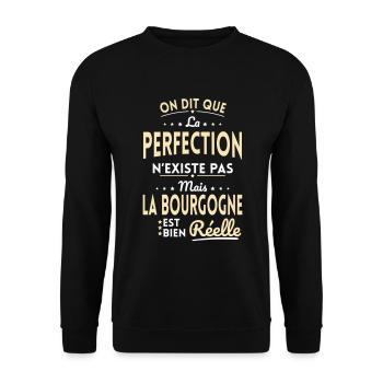 Perfection n'existe pas la Bourgogne est Réelle - Sweat-shirt Unisexe - noir - Devant - Alina (178cm) & Michal (187cm)