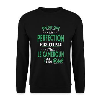 Perfection n'existe pas le Cameroun est bien Réel - Sweat-shirt Unisexe - noir - Devant - Alina (178cm) & Michal (187cm)