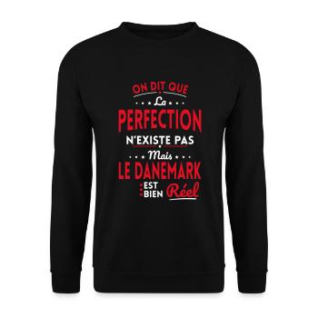 Perfection n'existe pas le Danemark est bien Réel - Sweat-shirt Unisexe - noir - Devant - Alina (178cm) & Michal (187cm)