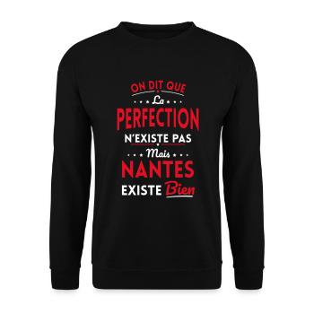 Perfection n'existe pas Nantes existe bien - Sweat-shirt Unisexe - noir - Devant - Alina (178cm) & Michal (187cm)