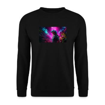 Digitale Träumereien: Eine Frau in virtueller Real - Unisex Pullover - Schwarz - Vorne - Alina (178cm) & Michal (187cm)