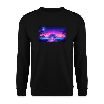 Neon Dreams: The Villa of the Future - Unisex Sweatshirt - black - Front - Alina (178cm) & Michal (187cm)