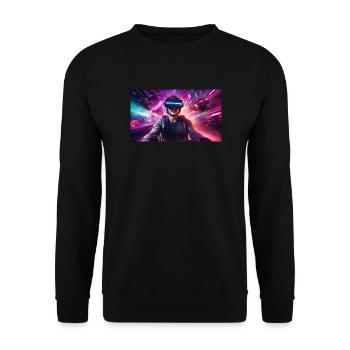 Galaktische Visionen Der Weltraumpilot der Zukunft - Unisex Pullover - Schwarz - Vorne - Alina (178cm) & Michal (187cm)