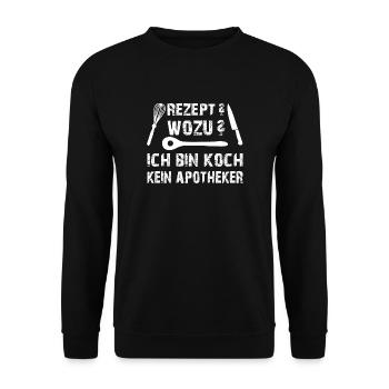 Kein Rezept. Ich bin Koch. Hobbykoch - Unisex Pullover - Schwarz - Vorne - Alina (178cm) & Michal (187cm)