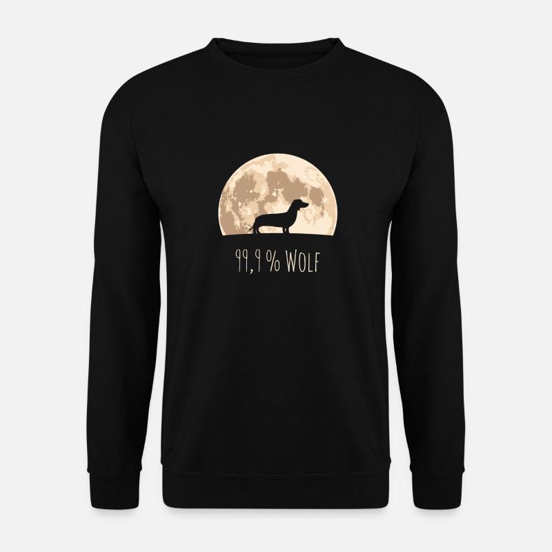Dackel 99 % Wolf Mond Hund Hunde Design - Unisex Pullover - Schwarz
