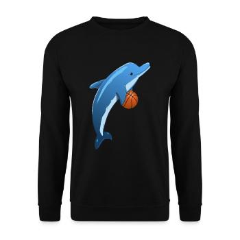 Basketball-Sport-Delphin Delphin - Unisex Pullover - Schwarz - Vorne - Alina (178cm) & Michal (187cm)