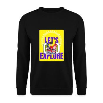 Let's go explore London - For London Lovers - Unisex Sweatshirt - black - Front - Alina (178cm) & Michal (187cm)