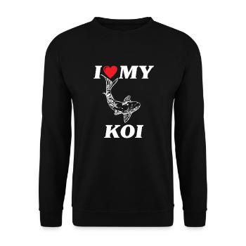 J’adore ma carpe Koi - Sweat-shirt Unisexe - noir - Devant - Alina (178cm) & Michal (187cm)