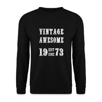 Vintage Awesome EST SINCE 1973 Birthday - Unisex Sweatshirt - black - Front - Alina (178cm) & Michal (187cm)