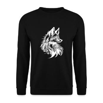 Little Cunning Fox Portrait Tattoo Ink - Unisex Sweatshirt - black - Front - Alina (178cm) & Michal (187cm)