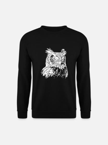 Elegante Vintage Wald Eule - Unisex Pullover - Schwarz