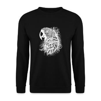 Parrot Vintage Bird Portrait Drawing - Unisex Sweatshirt - black - Front - Alina (178cm) & Michal (187cm)