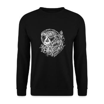 Parrot Portrait Elegant Vintage Bird - Unisex Sweatshirt - black - Front - Alina (178cm) & Michal (187cm)
