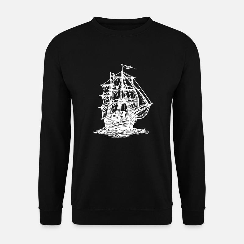 Altes Segelschiff mit zwei Masten unter Segeln - Unisex Pullover - Schwarz