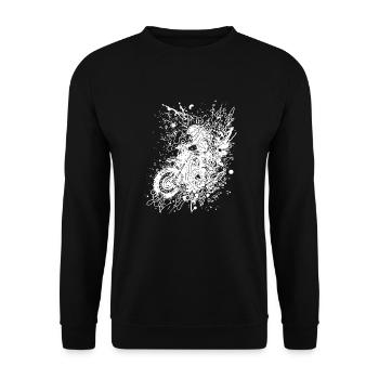Splash Style Motorrad Rennsport Geländefahrt - Unisex Pullover - Schwarz - Vorne - Alina (178cm) & Michal (187cm)