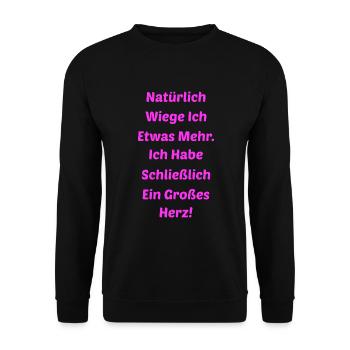 Herz Liebe Humor Gewicht - Unisex Pullover - Schwarz - Vorne - Alina (178cm) & Michal (187cm)