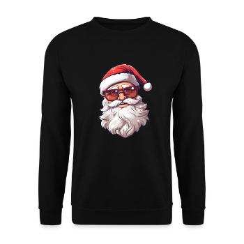 Cool Santa Claus with sunglasses and beard - Unisex Sweatshirt - black - Front - Alina (178cm) & Michal (187cm)