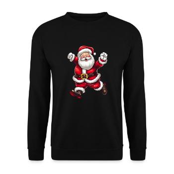 Christmas Santa Claus with hat and beard - Unisex Sweatshirt - black - Front - Alina (178cm) & Michal (187cm)
