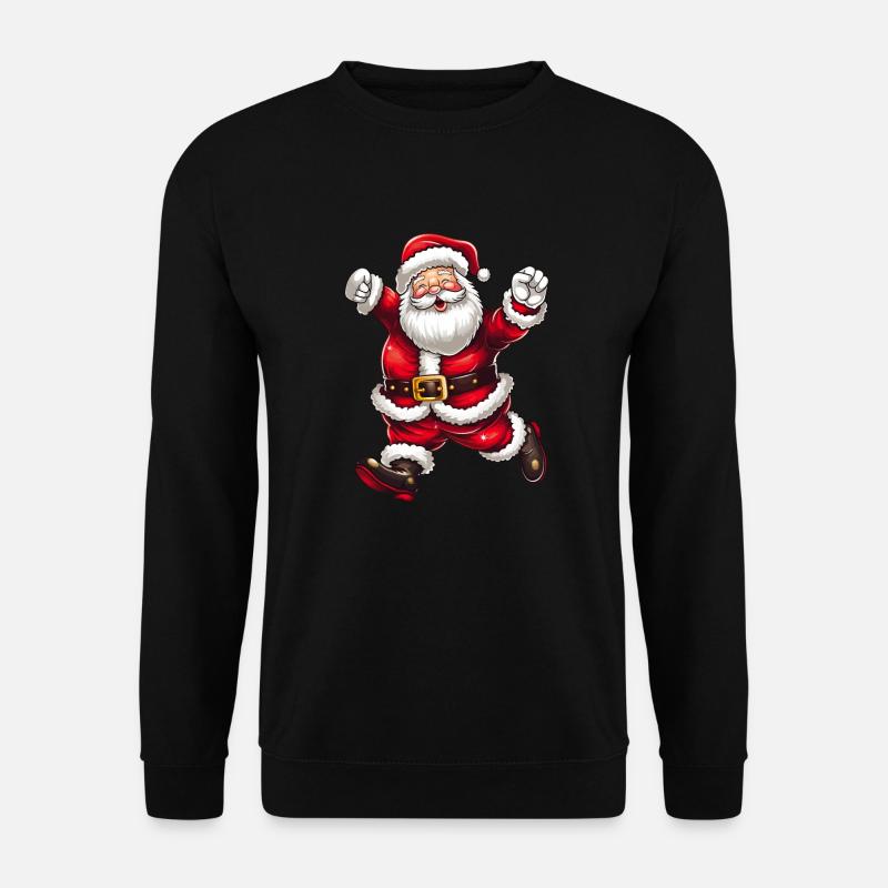 Weihnachtlicher Weihnachtsmann mit Mütze und Bart - Unisex Pullover - Schwarz