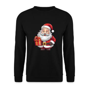 Christmas Santa Claus with beard and hat - Unisex Sweatshirt - black - Front - Alina (178cm) & Michal (187cm)