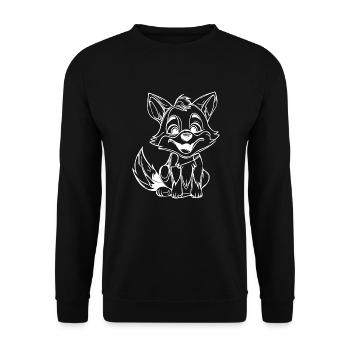 Petit renard souriant mignon - Sweat-shirt Unisexe - noir - Devant - Alina (178cm) & Michal (187cm)